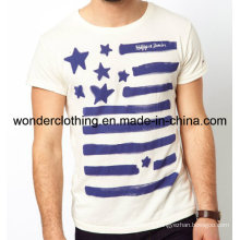 Men &#39;s impressão de algodão quente por atacado personalizado moda camiseta